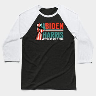 Biden Harris Justice Fist American Flag Vote Blue 2020 Meme T-Shirt Baseball T-Shirt